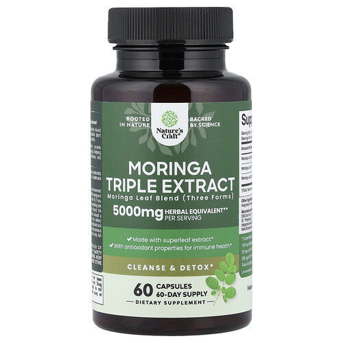 Nature's Craft Moringa Triple Extract, 5,000 mg, 60 Capsules