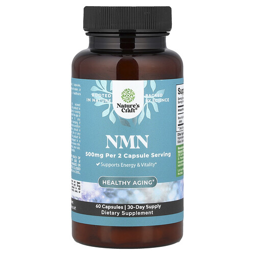 Nature's Craft, NMN, 60 Capsules (250 mg per Capsule)
