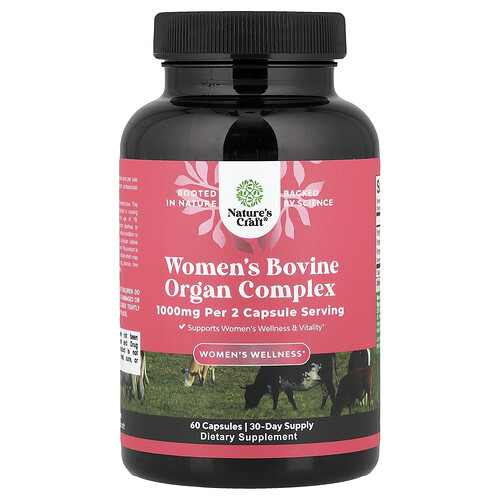 Nature's Craft Women's Wellness, Women's Bovine Organ Complex, 60 Capsules