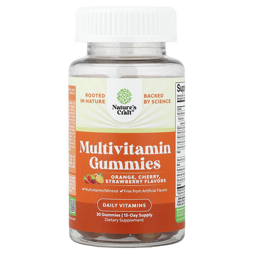 Nature's Craft, Multivitamin Gummies, Multivitamin-Fruchtgummis, Orange, Kirsche, Erdbeere, 30 Fruchtgummis