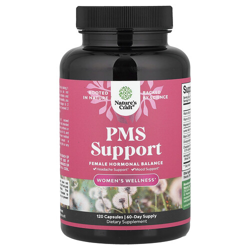 Nature's Craft, Kvinders velvære, PMS-støtte, 120 kapsler