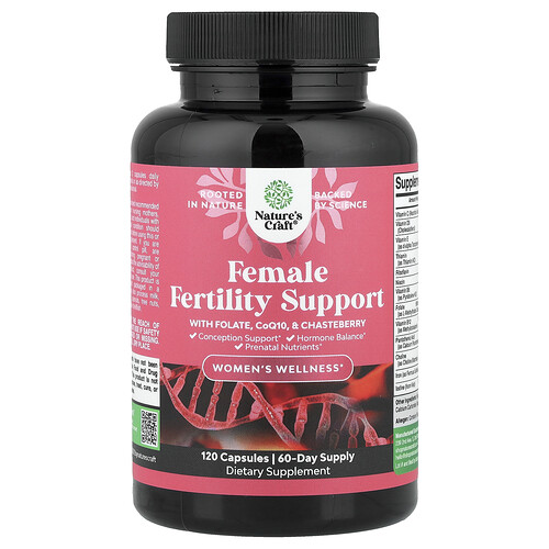 Nature's Craft, Bienestar de la mujer, Refuerzo para la fertilidad femenina, 120 cápsulas