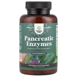Nature's Craft, Enzimas pancreáticas, 120 cápsulas (325 mg por cápsula)