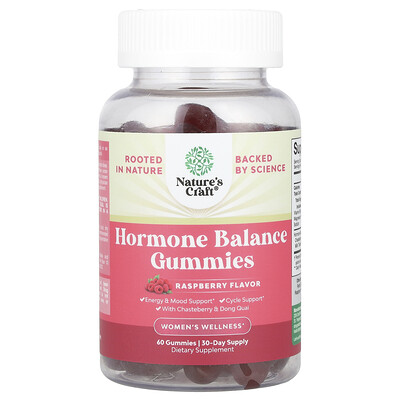 Nature's Craft Women's Wellness, Hormone Balance Gummies, Raspberry, 60 Gummies