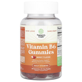 Nature's Craft, Vitamin B6 Gummies, Berry, 50 mg, 30 Gummies