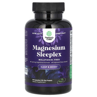 Nature's Craft, Magnesio Sleeplex, Sin melatonina, 90 cápsulas