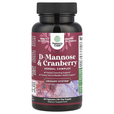 Product Image for Nature's Craft, D-Mannose & Cranberry, 60 Capsules