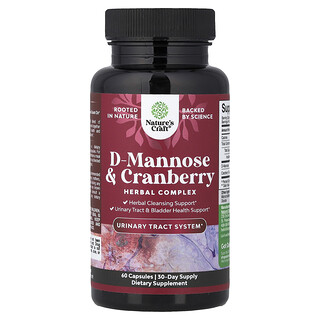 Nature's Craft, D-Mannose & Cranberry, 60 Capsules