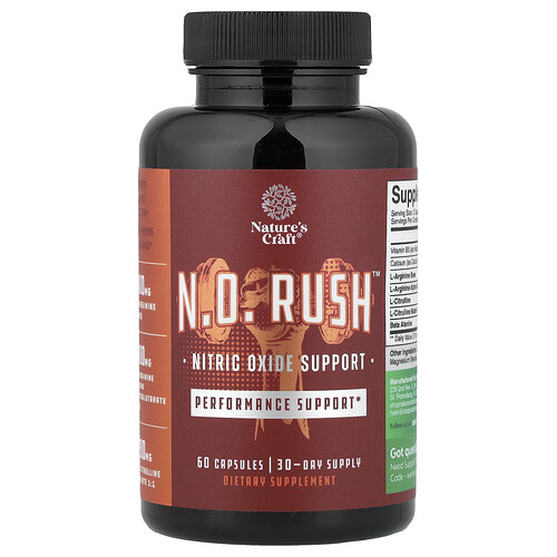 Nature's Craft N.O. Rush™, Nitric Oxide Support, 60 Capsules