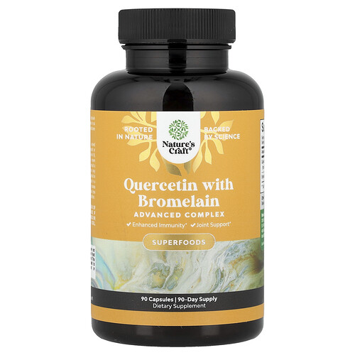 Nature's Craft, Quercetin With Bromelain, 600 mg, 90 Capsules