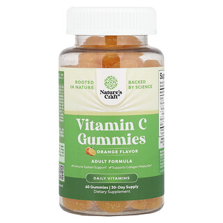 Nature's Craft, Gomitas con vitamina C, Naranja, 60 gomitas