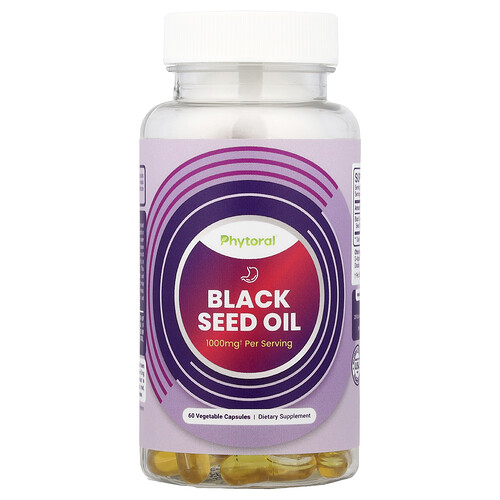 Phytoral, Black Seed Oil, Schwarzkümmelöl, 60 pflanzliche Kapseln (500 mg pro Kapsel)