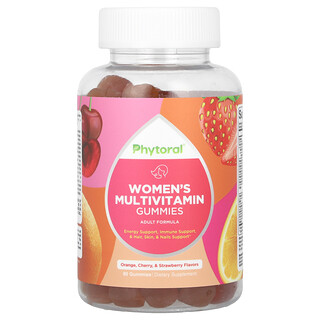 Phytoral, Gomitas multivitamínicas para mujeres, Naranja, cereza y fresa, 90 gomitas