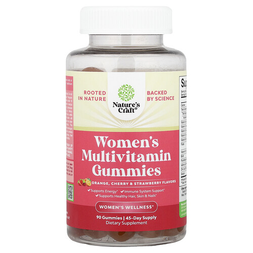 Nature's Craft, Women's Wellness, Multivitamin Gummies, Orange, Cherry, & Strawberry, 90 Gummies