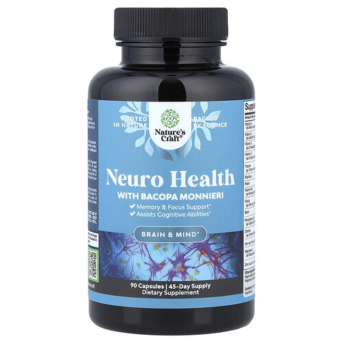 Nature's Craft, Neuro Health mit Bacopa Monnieri, 90 Kapseln