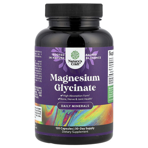 Nature's Craft Magnesium Glycinate, 120 Capsules (125 mg per Capsule)