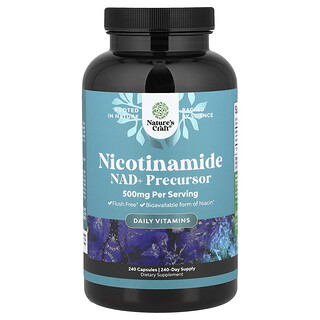 Nature's Craft, Nicotinamida, 500 mg, 240 cápsulas