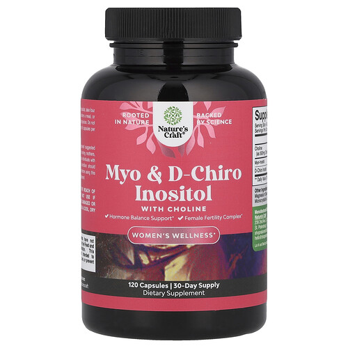 Nature's Craft Women's Wellness, Myo & D-Chiro Inositol with Choline, 120 Capsules