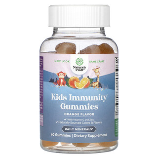 Nature's Craft, Kids' Immunity Gummies, Orange, 60 Gummies