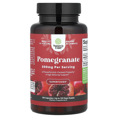 Nature's Craft, Pomegranate, 500 mg, 120 Capsules