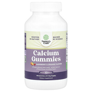 Nature's Craft, Calcium Gummies, Raspberry & Orange, 90 Gummies