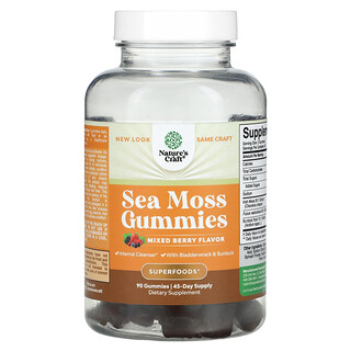 Nature's Craft, Gomas de Musgo Marinho, Frutos Silvestres Mistos, 90 Gomas