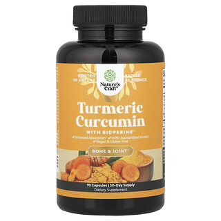 Nature's Craft, Turmeric Curcumin With BioPerine®, 90 Capsules