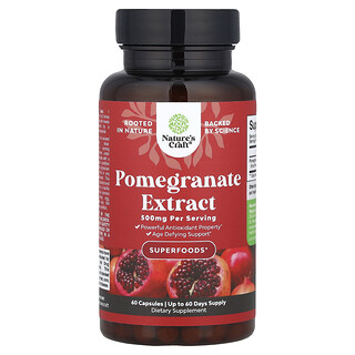 Nature's Craft, Pomegranate Extract, Granatapfelextrakt, 500 mg, 60 Kapseln