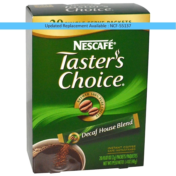 Nescafé, Растворимый кофе, без кофеина, 20 пакетов, 0,07 унции (2 г) каждый (Discontinued Item) 