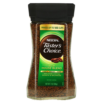 

Nescafé Taster's Choice Instant Coffee House Blend Light/Medium Roast Decaf 7 oz (198 g)