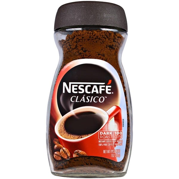 Clasico, Pure Instant Coffee, Dark Roast, 7 oz (200 g)