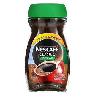 Nescafé, Clasico, Pure Instant Decaffeinated Coffee, Descafeinado, Torrefação Escura, 200 g (7 oz)