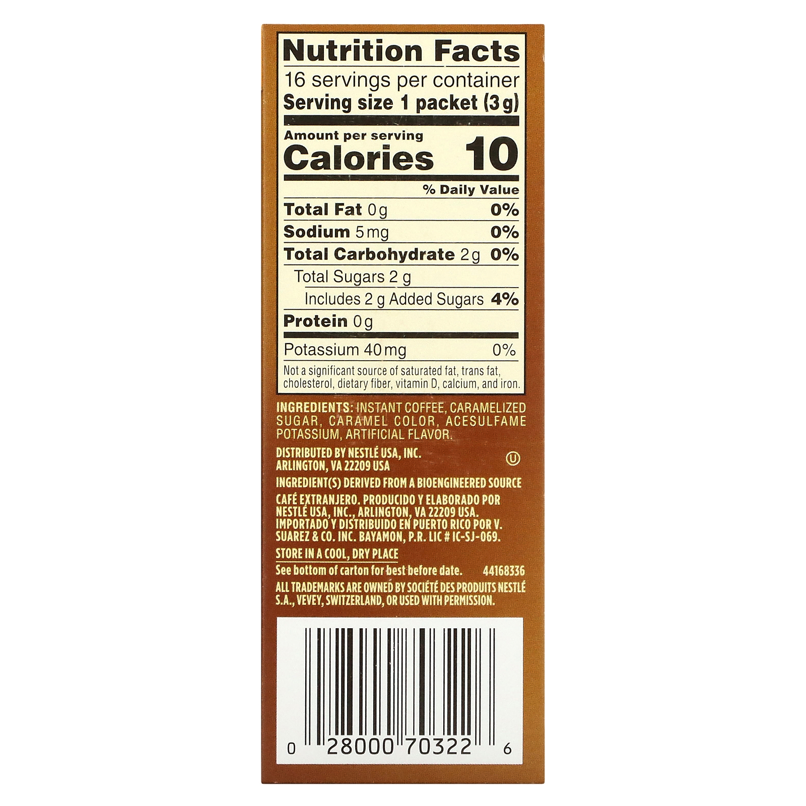 Nescafé, Taster's Choice, Instant Coffee Beverage, Hazelnut, Medium