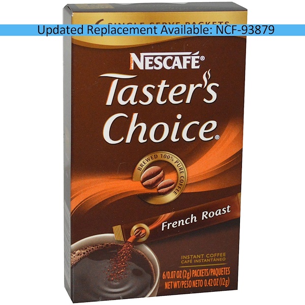 Nescafé, Taster's Choice, Instant Coffee, French Roast, 6 Packets, 0.07