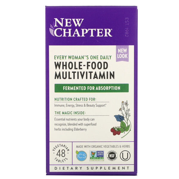 New Chapter, Every Woman's One Daily Multi, Multivitamine für die Frau, 48 vegetarische Tabletten