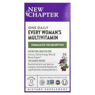 New Chapter, Eén dagelijkse multivitamine voor elke vrouw™, 72 vegetarische tabletten