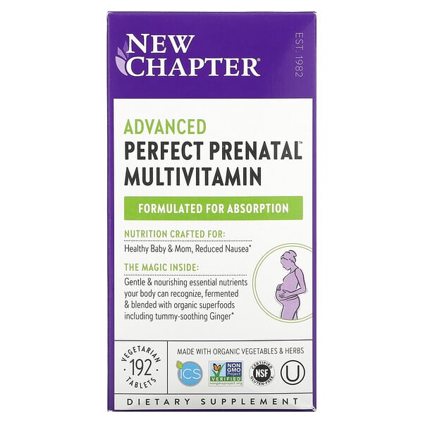 New Chapter, Advanced Perfect Prenatal Multivitamin, 192 Vegetarian Tablets