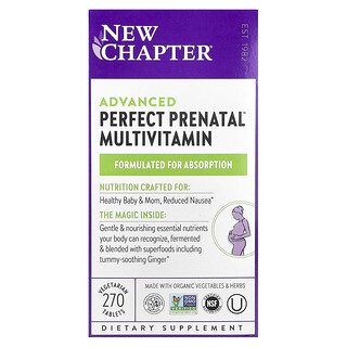 New Chapter, Advanced Perfect Prenatal™ Multivitamin, Pränatal™ Multivitaminpräparat, 270 pflanzliche Tabletten