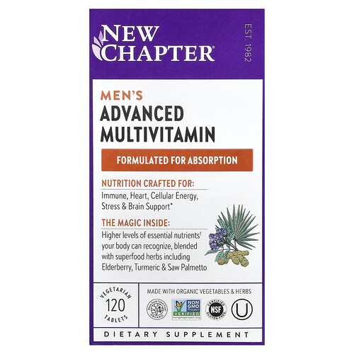 New Chapter Men's Advanced Multivitamin, 120 Vegetarian Tablets