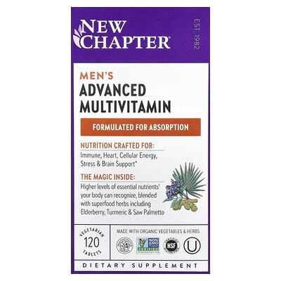 Photos - Vitamins & Minerals New Chapter , Men's Advanced Multivitamin, 120 Vegetarian Tablets NCR-00324 
