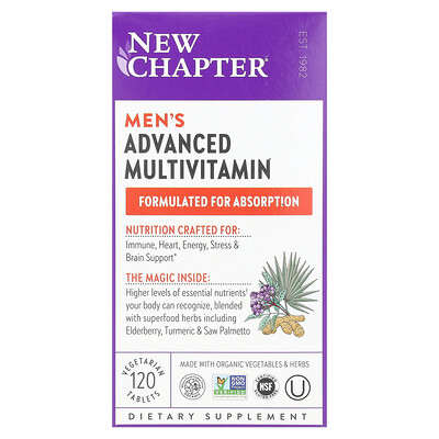 Photos - Vitamins & Minerals New Chapter , Men's Advanced Multivitamin, 120 Vegetarian Tablets NCR-00324 