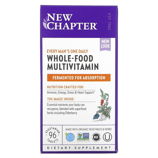 New Chapter, Every Man's One Daily Whole Food Multivitamin , 96 Vegetarian Tablets