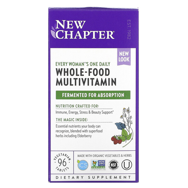 New Chapter, Every Woman‘s One Daily, Vollwert-Multivitamin, 96 pflanzliche Tabletten