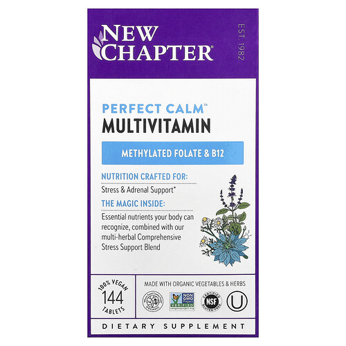 New Chapter, Perfect Calm™, Suplemento multivitamínico, 144 comprimidos veganos