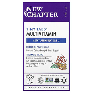 New Chapter, multivitamine Tiny Tabs™, 192 de comprimate vegane