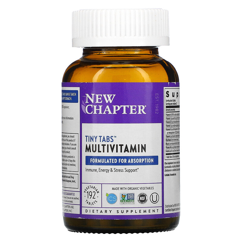 New Chapter, Tiny Tabs Multivitamin, 192 Vegetarian Tablets