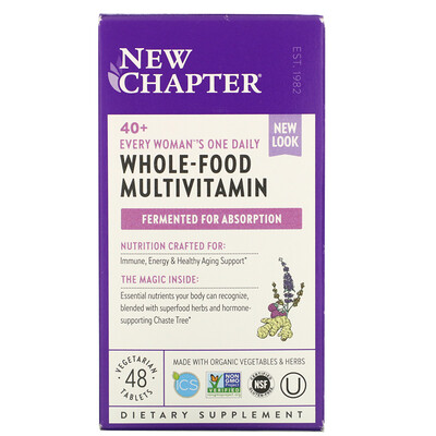 New Chapter Мультивитамины Every Woman для женщин старше 40 лет, один прием в день, 48 вегетарианских таблеток