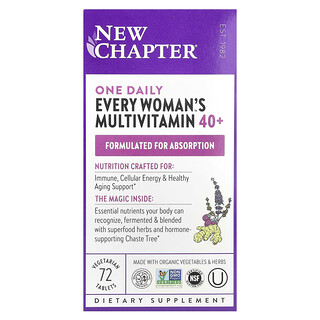 New Chapter, Fiecare femeie are zilnic 40+ multivitamine, 72 de tablete vegetariane