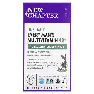 

New Chapter Every Man's One Daily 40+ Multivitamin 48 Vegetarian Tablets