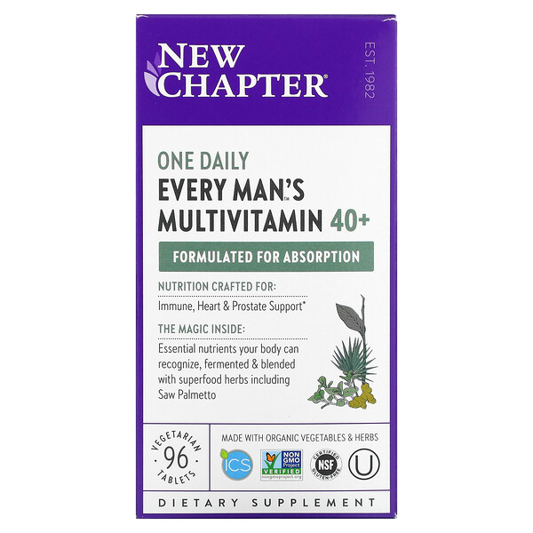New Chapter, 40+ Every Man's One Daily Multi, 96 Vegetarian Tablets